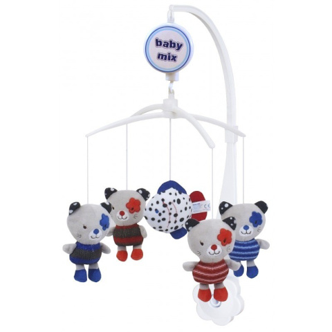 Karuzelka pluszowa Baby Mix TK-463M Blue Red Cats