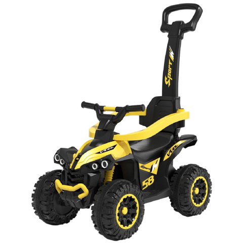 Jeździk z rączką quad Baby Mix Mega żółty 56316